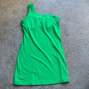 One-Shoulder Green Dress